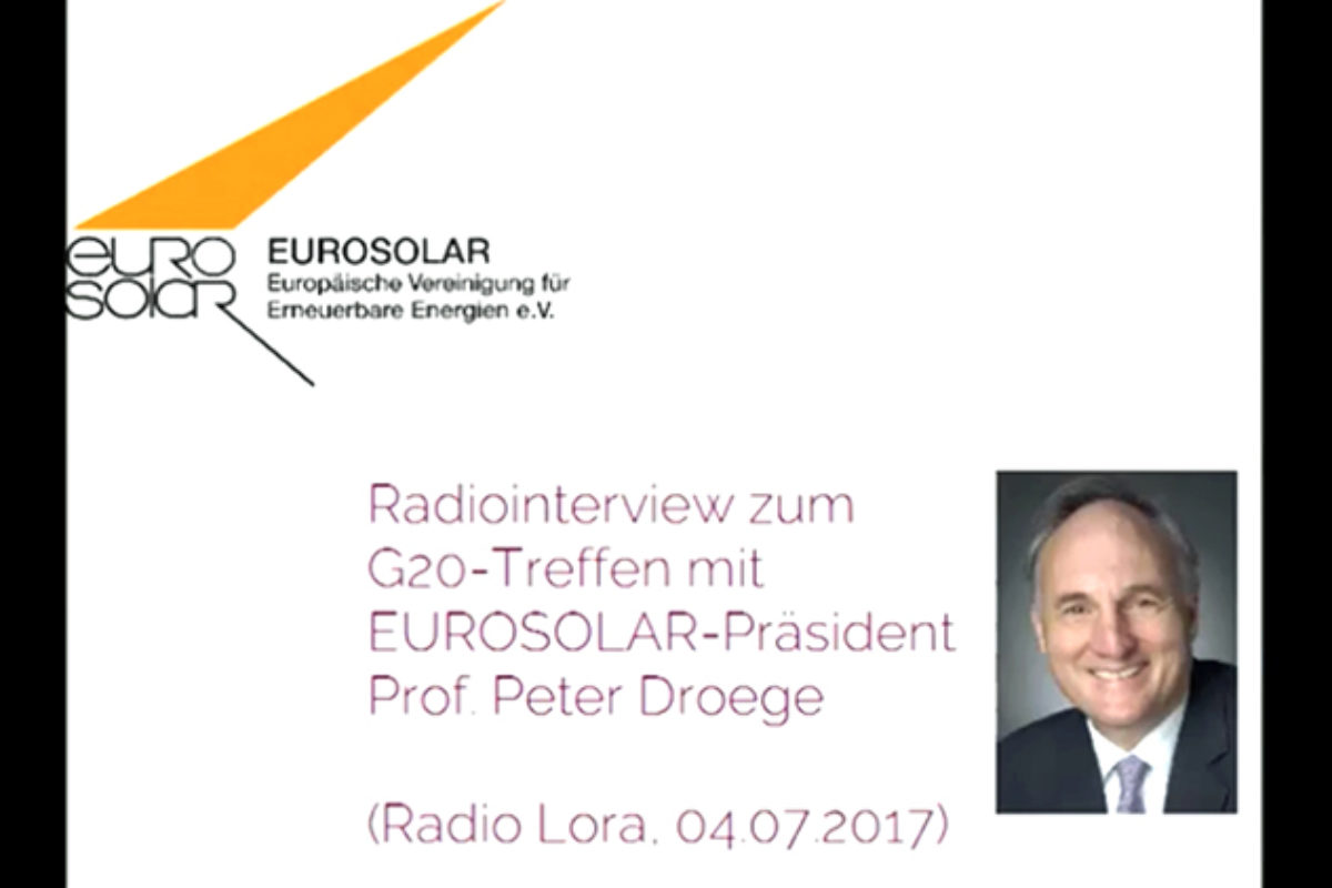 Statement by Professor Droege on the G-20 Summit in Hamburg