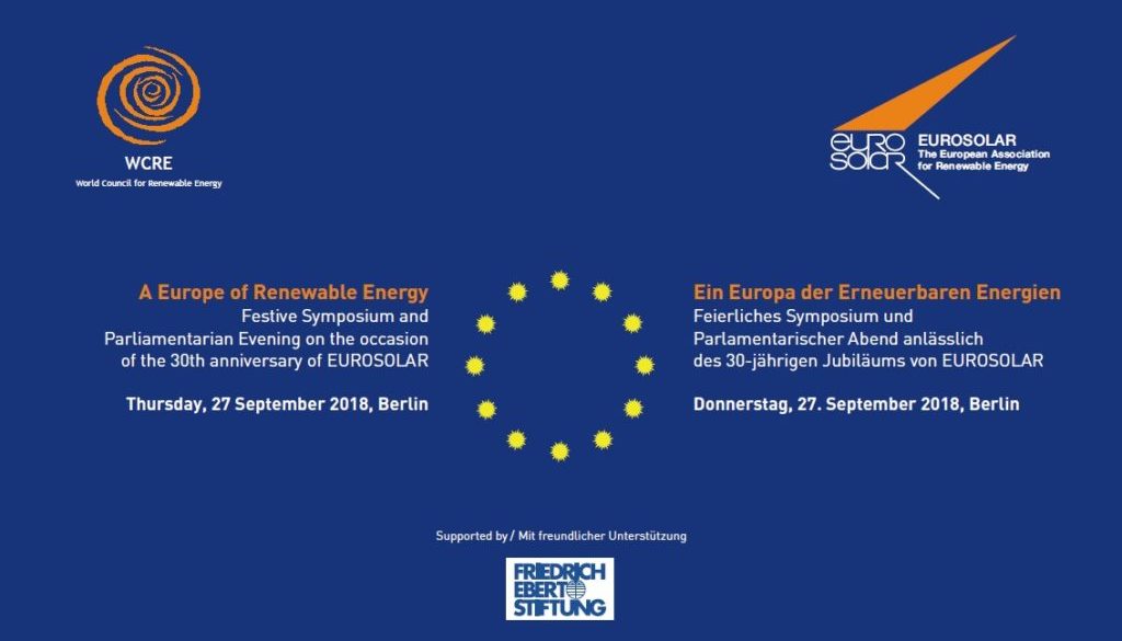 30 years of EUROSOLAR – European symposium and parlamentarian evening: A Europe of Renewable Energies