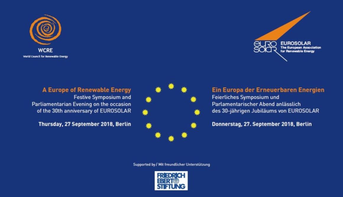 30 years of EUROSOLAR – European symposium and parlamentarian evening: A Europe of Renewable Energies
